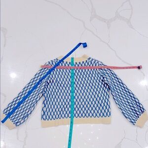 SHEIN Blue and Cream Knit Sweater